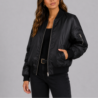 Talia | Women's Bomber Jacket – Lightweight Ribbed Cuff Design