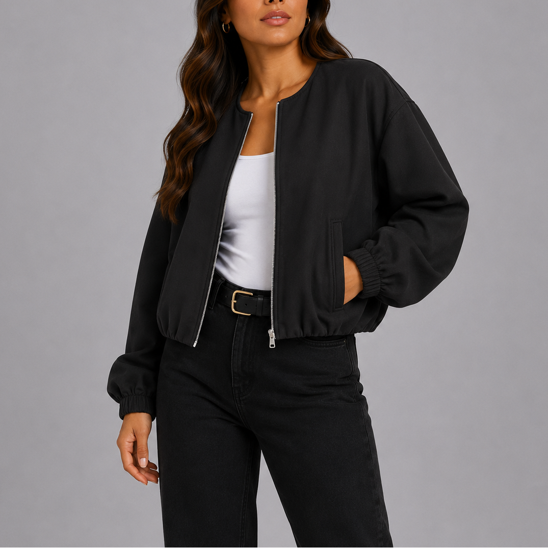 Reyna | Women's Bomber Jacket – Lightweight Zip-Up Relaxed Fit