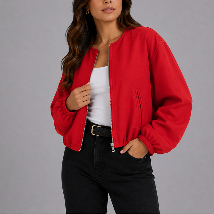 Reyna | Women's Bomber Jacket – Lightweight Zip-Up Relaxed Fit