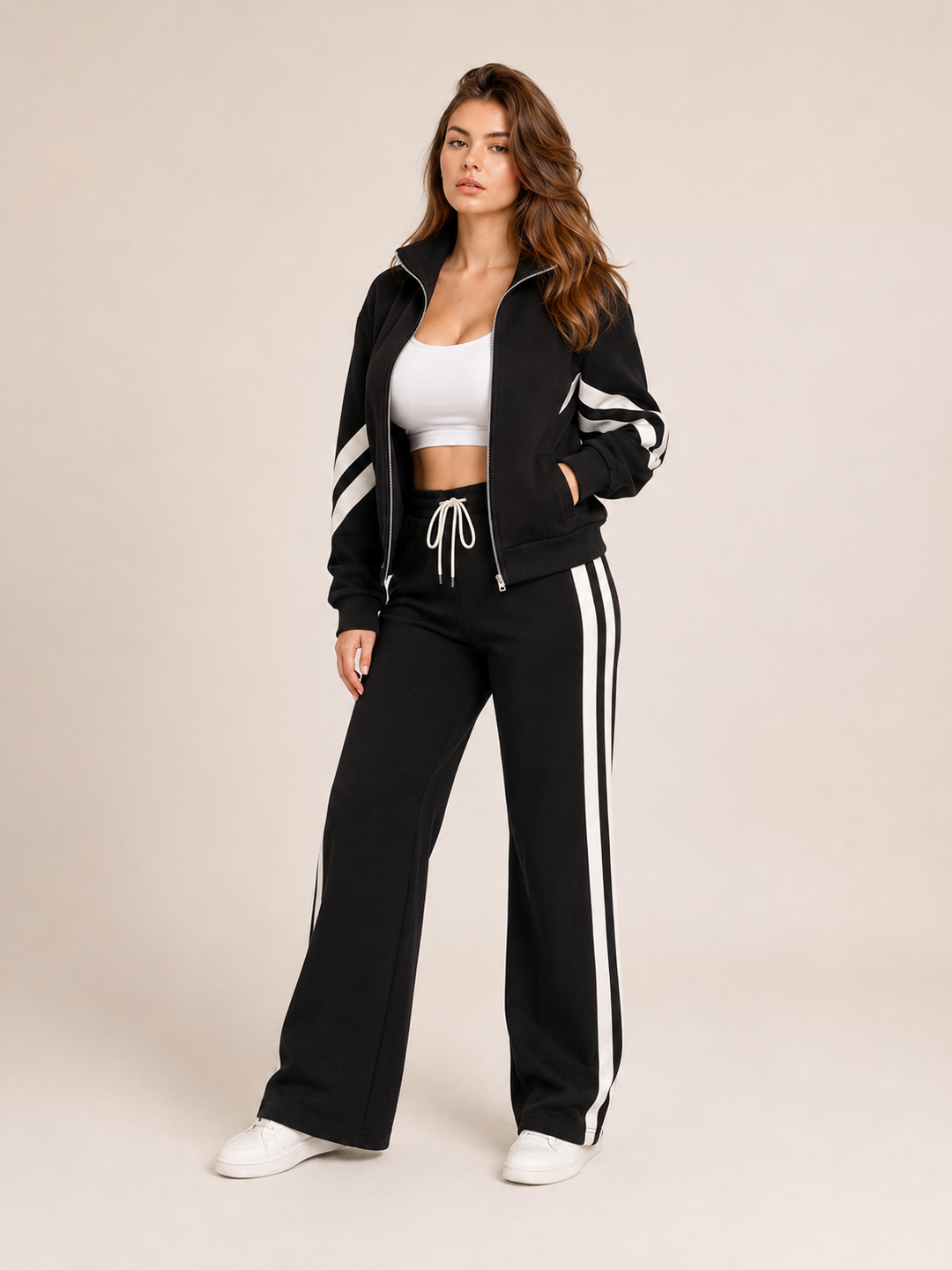 Vienna | Women's Tracksuit – Zip-Up Jacket & Wide-Leg Trousers Two-Piece Set