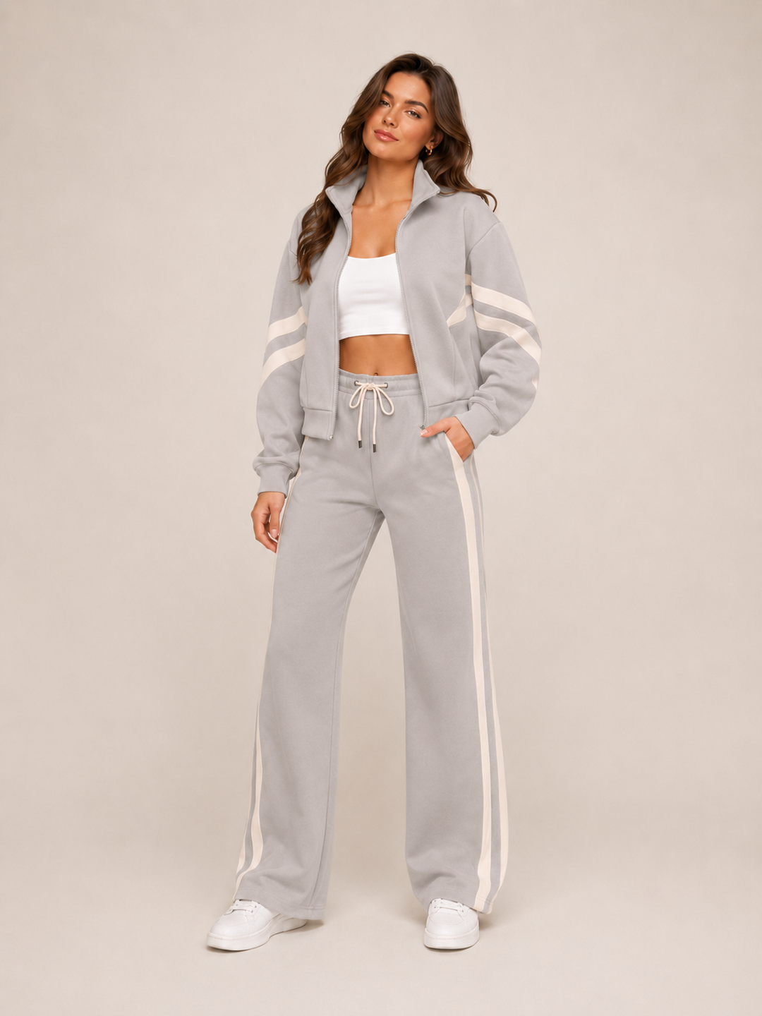 Vienna | Women's Tracksuit – Zip-Up Jacket & Wide-Leg Trousers Two-Piece Set