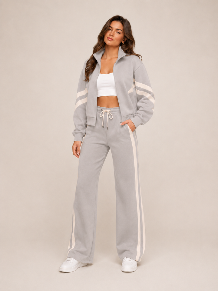 Vienna | Women's Tracksuit – Zip-Up Jacket & Wide-Leg Trousers Two-Piece Set