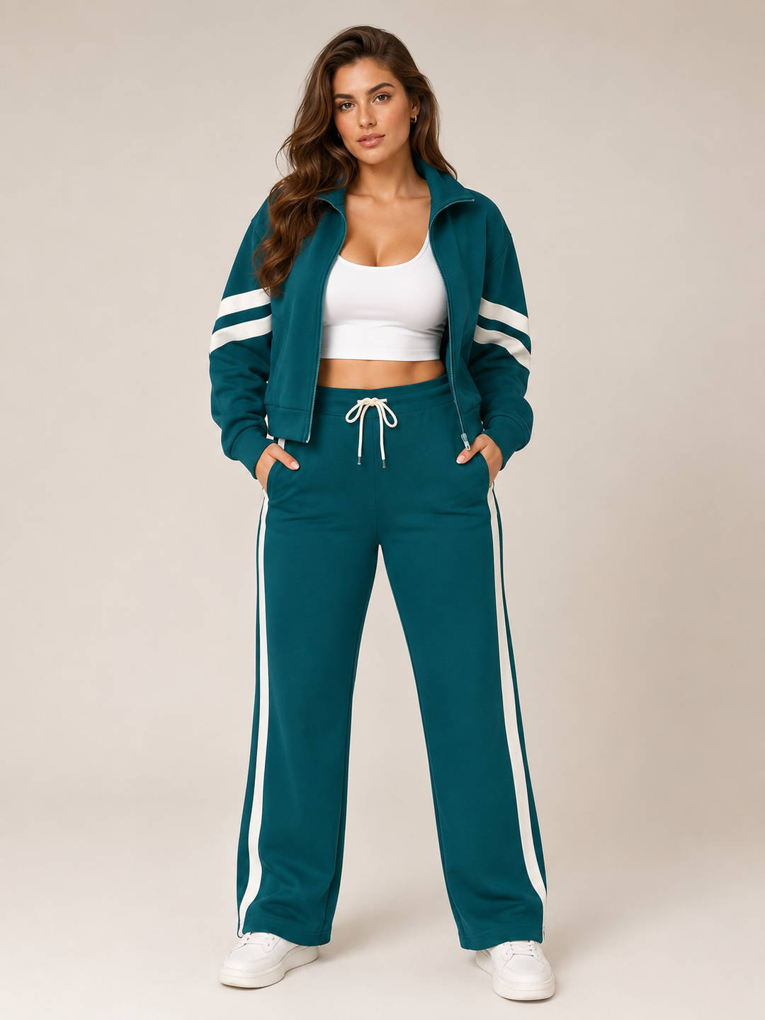 Vienna | Women's Tracksuit – Zip-Up Jacket & Wide-Leg Trousers Two-Piece Set
