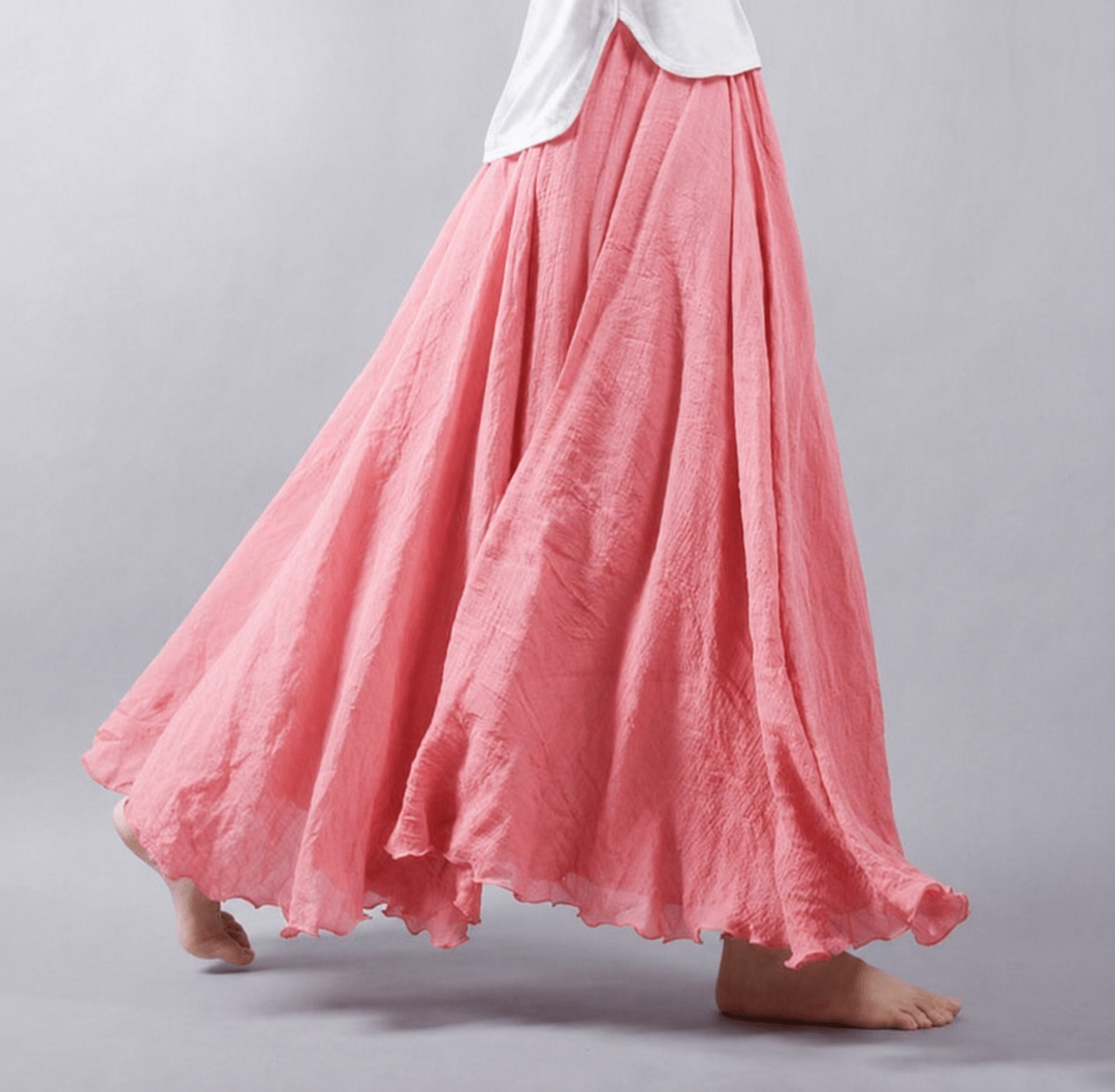 Rosalind | Women's Flowy Ruffle Hem Maxi Skirt