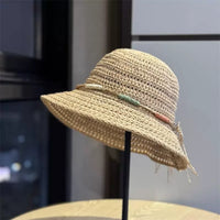 Adalyn | Women's Wide Brim Crochet Hat with Woven Rope Trim Detail