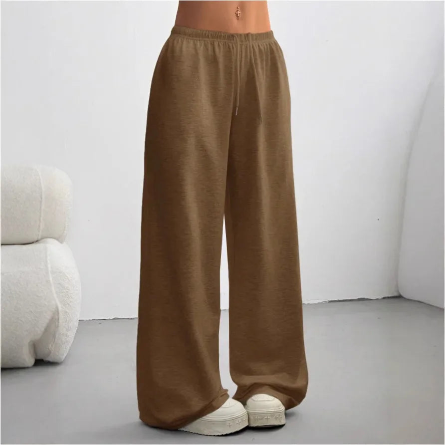 Talia | Women's Sweatpants – Relaxed Fit Wide Leg Solid Colour Joggers
