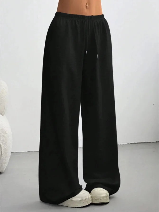 Talia | Women's Sweatpants – Relaxed Fit Wide Leg Solid Colour Joggers