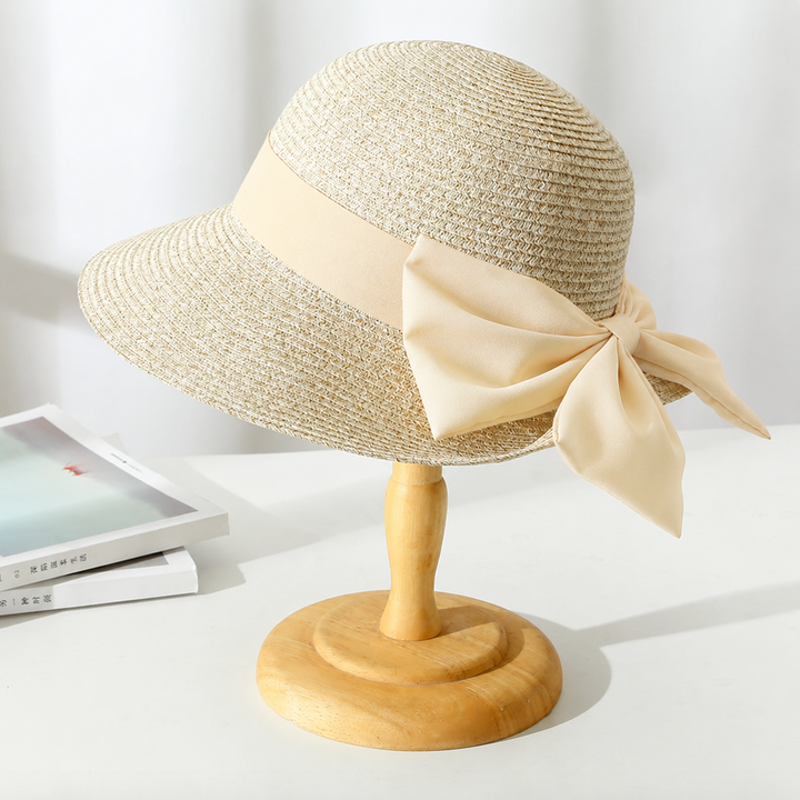 Josephine | Women's Wide Brim Crochet Hat with Bow Tie Accent