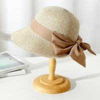 Josephine | Women's Wide Brim Crochet Hat with Bow Tie Accent