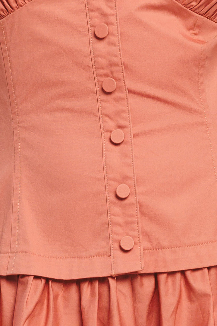 Rosette | Ruched Bust Drop Waist Halter Neck Dress