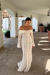 Arabella | Lace Bell Sleeve Off Shoulder Dress