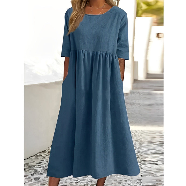 Positano | Gathered Empire Waist Linen Summer Dress