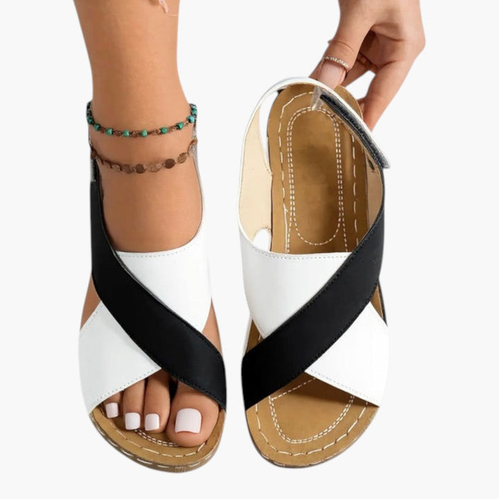 Margaux | Cross-Strap Platform Sandals with Wedge Sole