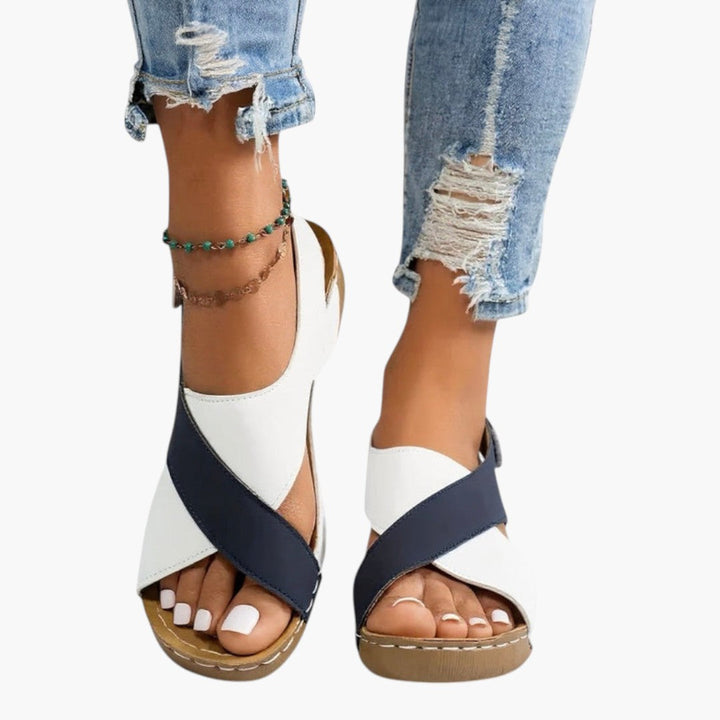 Margaux | Cross-Strap Platform Sandals with Wedge Sole