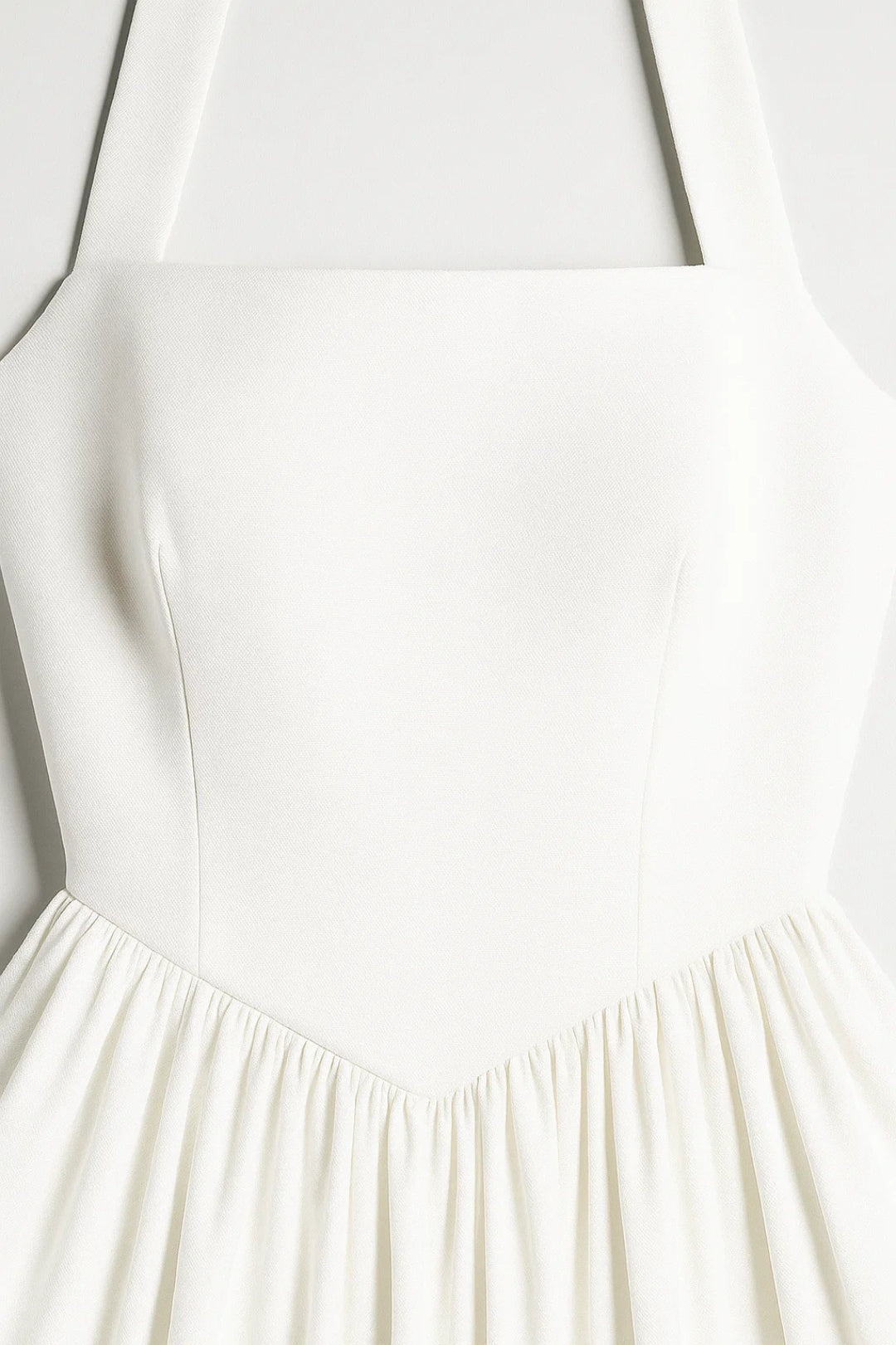 Marlowe | Women's Halter Midi Wedding Guest Dress – Strapless Flared Design