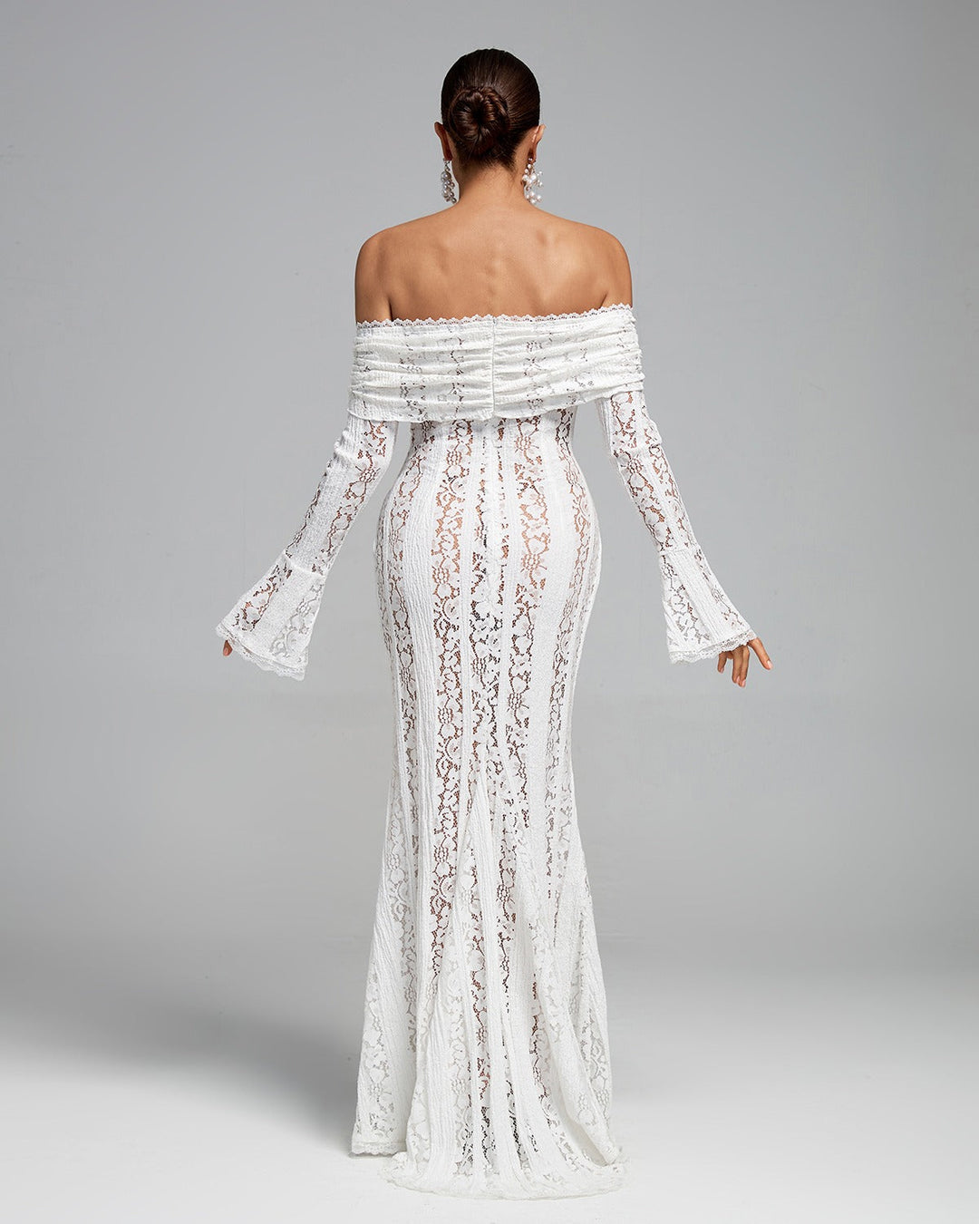Arabella | Lace Bell Sleeve Off Shoulder Dress