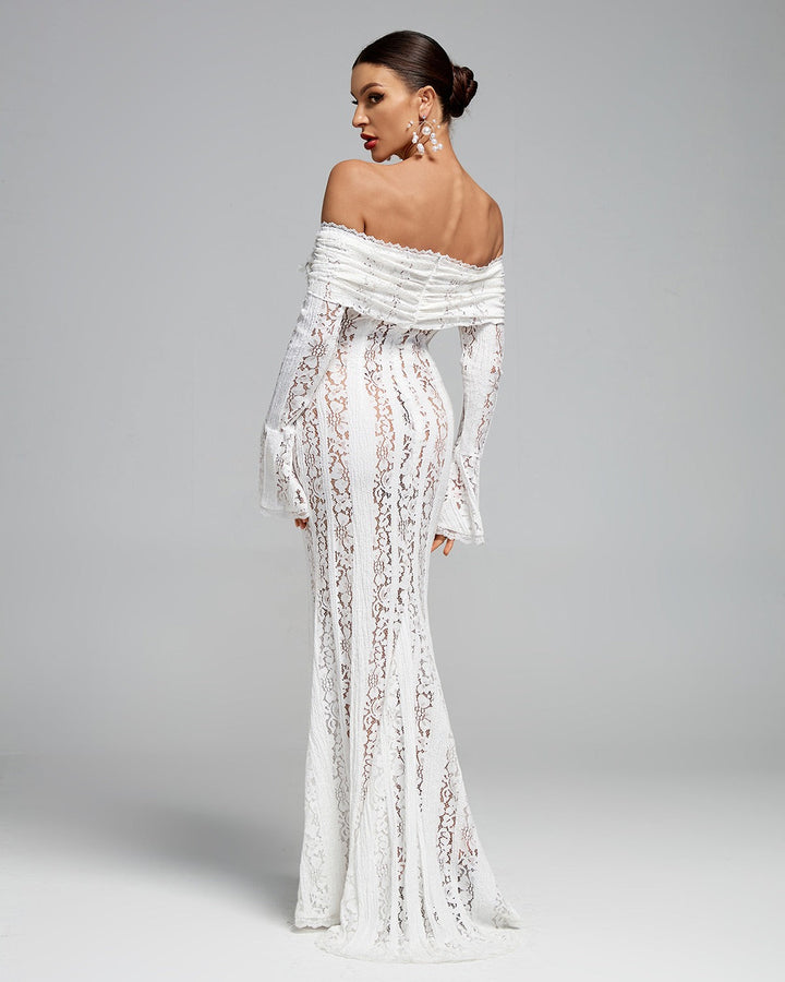 Arabella | Lace Bell Sleeve Off Shoulder Dress