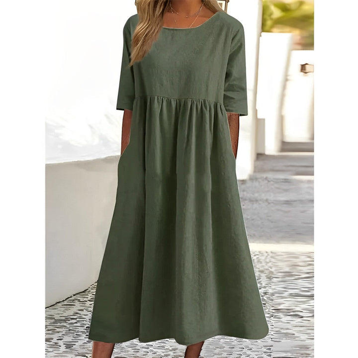 Positano | Gathered Empire Waist Linen Summer Dress