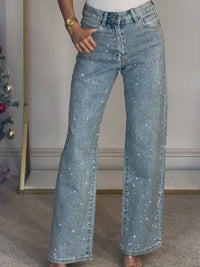 Celestine | Women's Jeans High Waist Sparkle Straight Denim