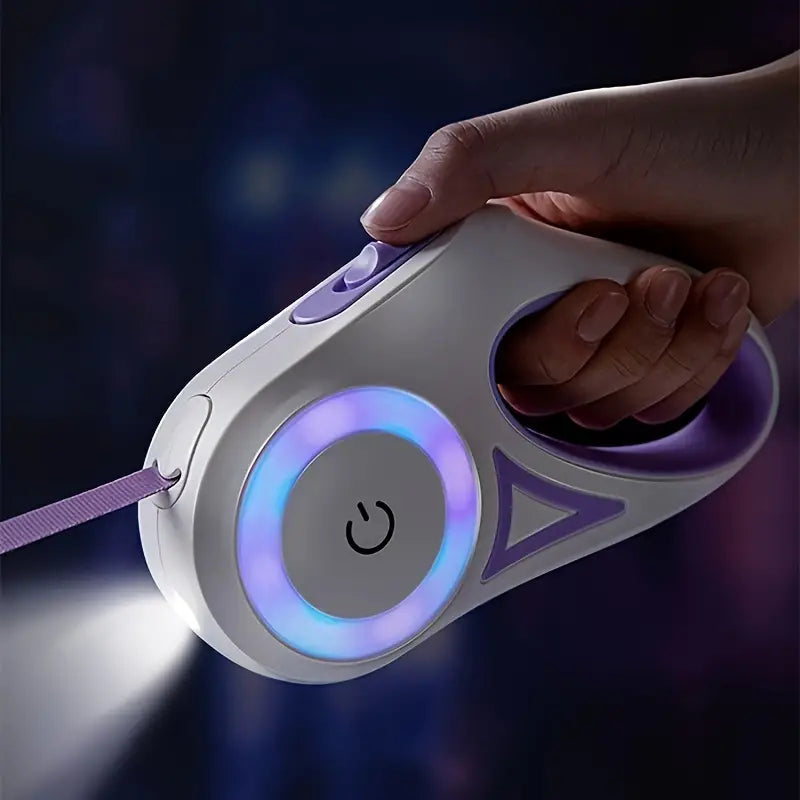 Light-Up Dog Leash with Flashlight – LED Dog Leash up to 16 ft, Visible at Night, 3 Colors – GlowGuard