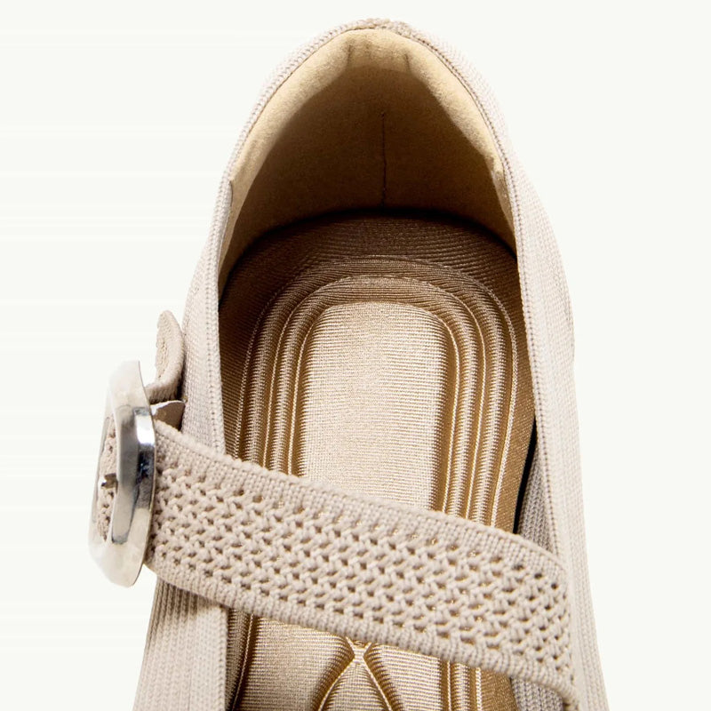 Genevre | Women's Mary Jane Orthopedic Flats with Buckle Strap Detail