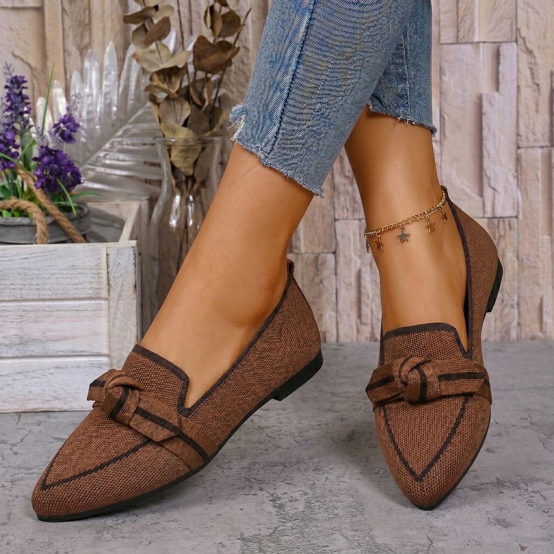 Isadora | Women's Pointed Toe Orthopedic Flats with Bow Knot Detail
