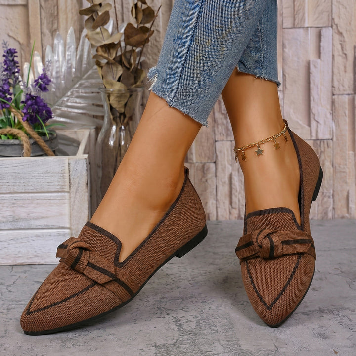 Isadora | Women's Pointed Toe Orthopedic Flats with Bow Knot Detail