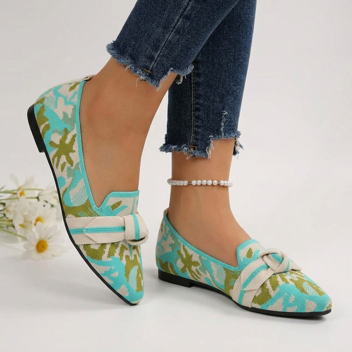 Isadora | Women's Pointed Toe Orthopedic Flats with Bow Knot Detail