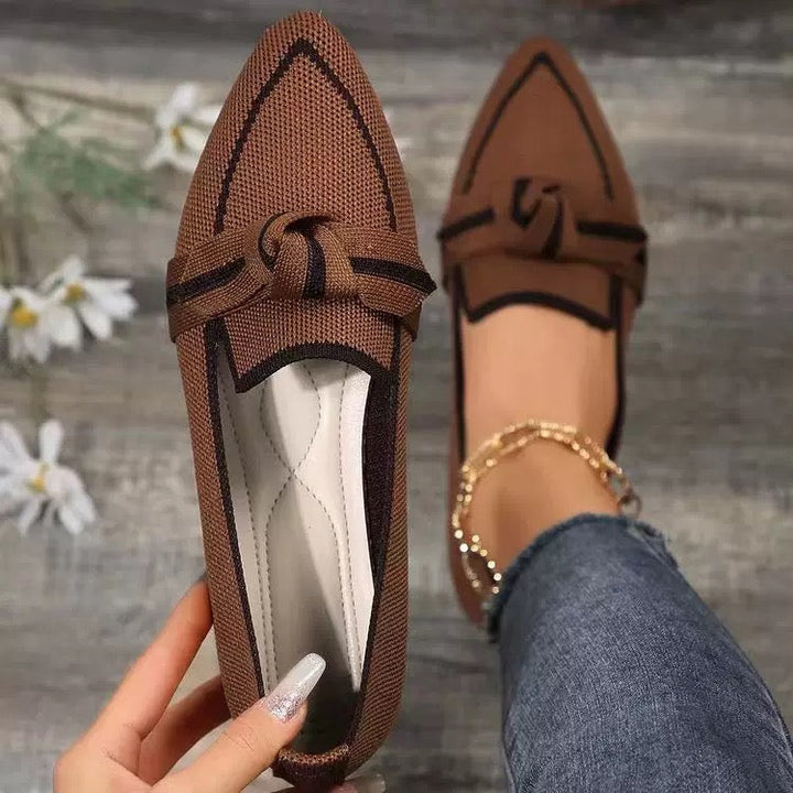 Isadora | Women's Pointed Toe Orthopedic Flats with Bow Knot Detail