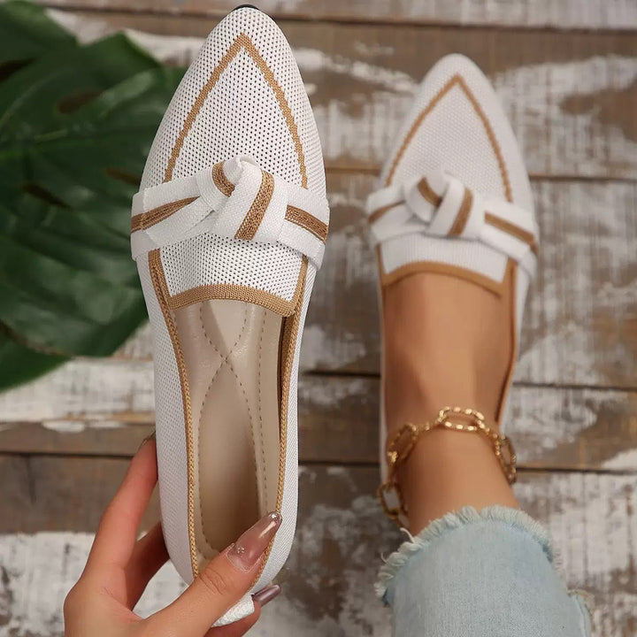 Isadora | Women's Pointed Toe Orthopedic Flats with Bow Knot Detail