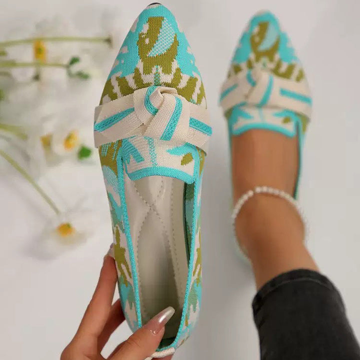 Isadora | Women's Pointed Toe Orthopedic Flats with Bow Knot Detail