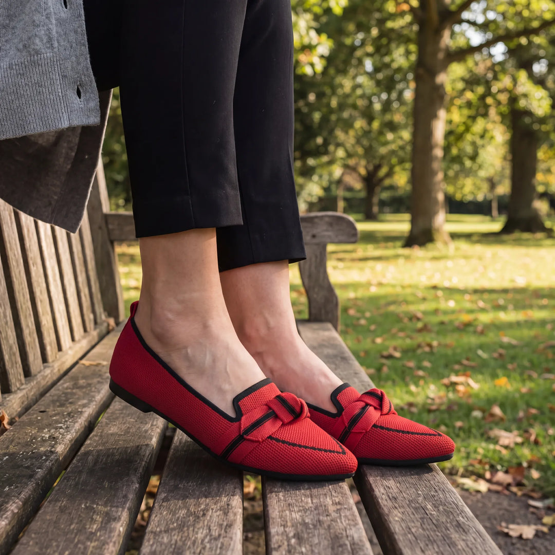 Isadora | Women's Pointed Toe Orthopedic Flats with Bow Knot Detail