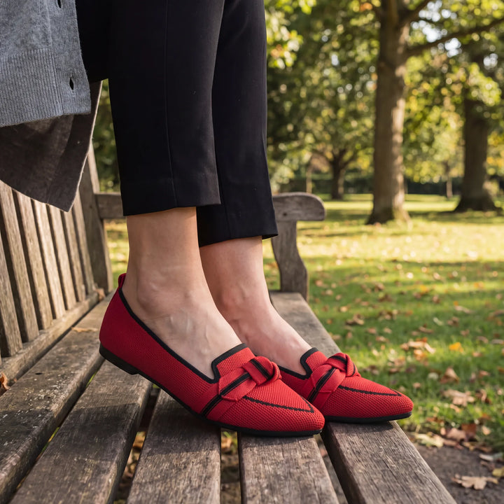 Isadora | Women's Pointed Toe Orthopedic Flats with Bow Knot Detail