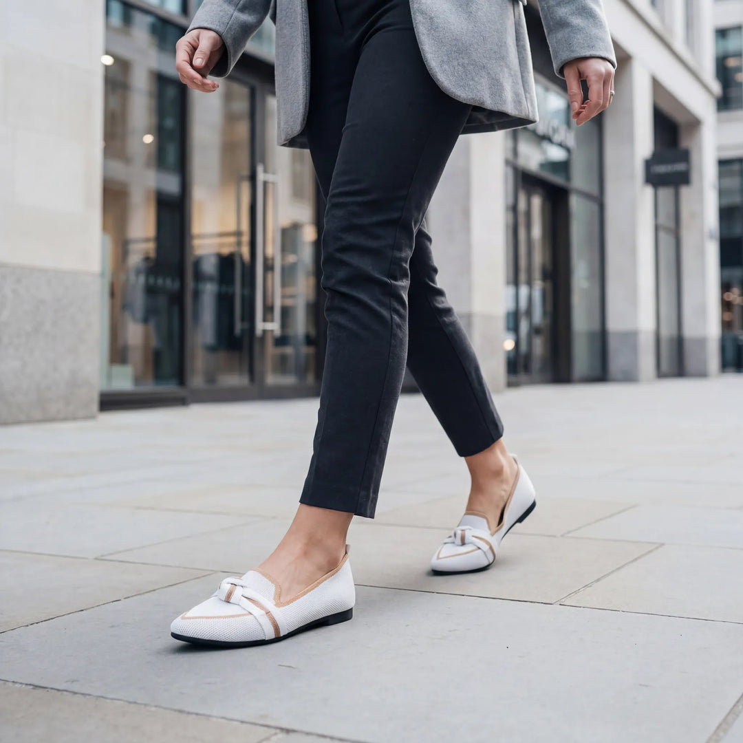 Isadora | Women's Pointed Toe Orthopedic Flats with Bow Knot Detail