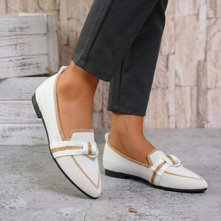 Isadora | Women's Pointed Toe Orthopedic Flats with Bow Knot Detail