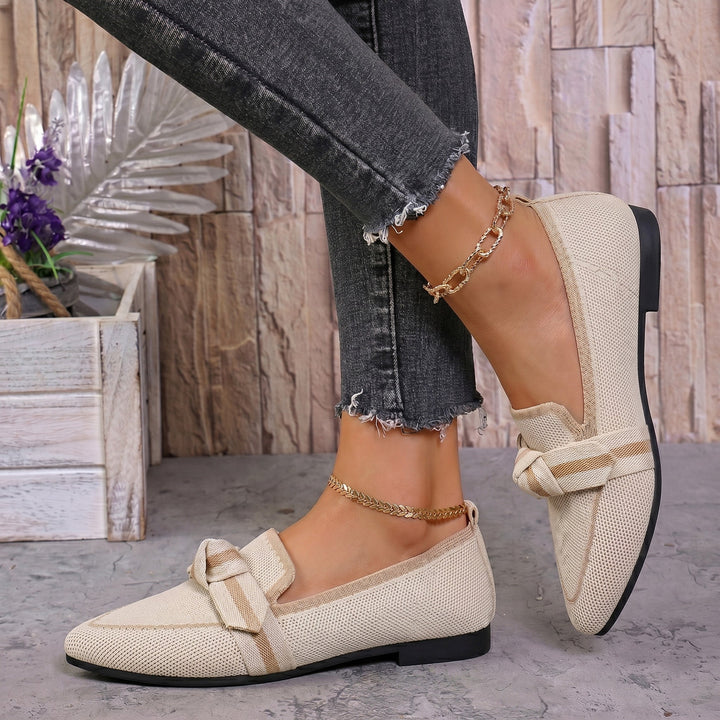 Isadora | Women's Pointed Toe Orthopedic Flats with Bow Knot Detail