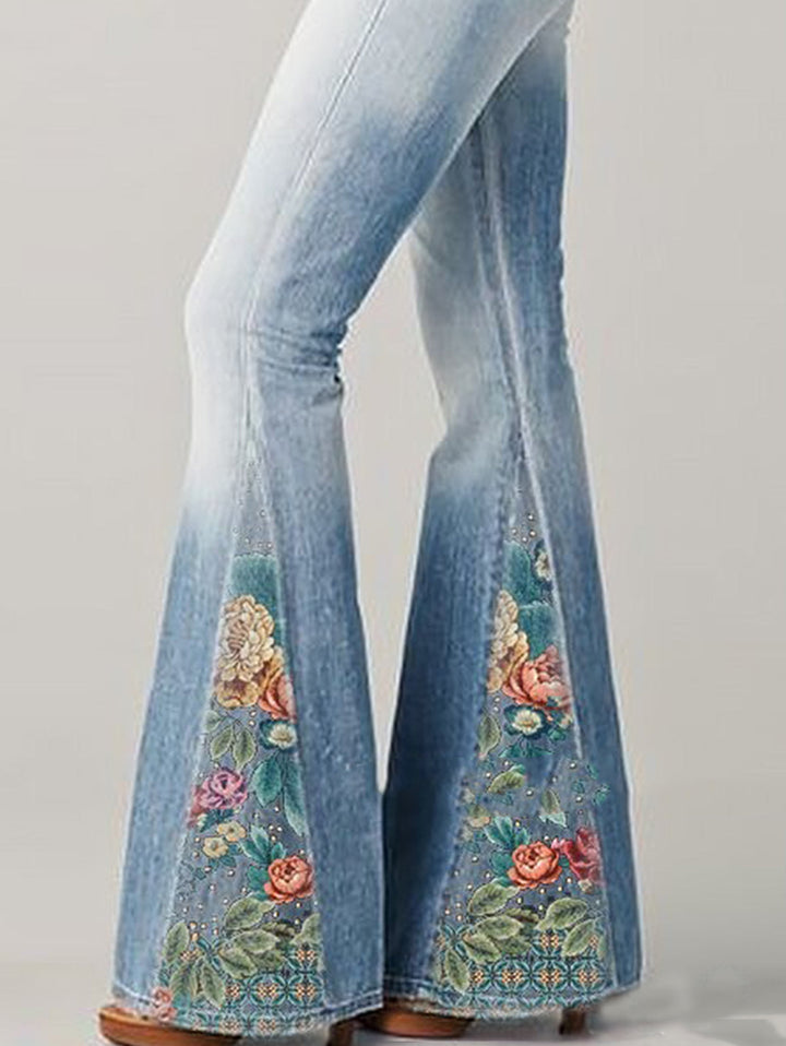 Anouk | Women's Jeans Embroidered Flare Boho Denim