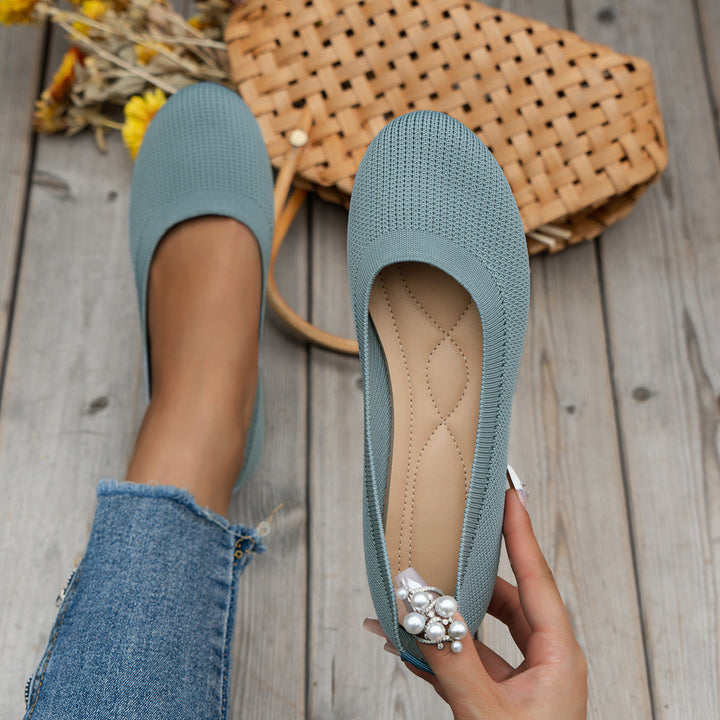 Piper | Ribbed Knit Round Toe Slip-On Orthopedic Flats