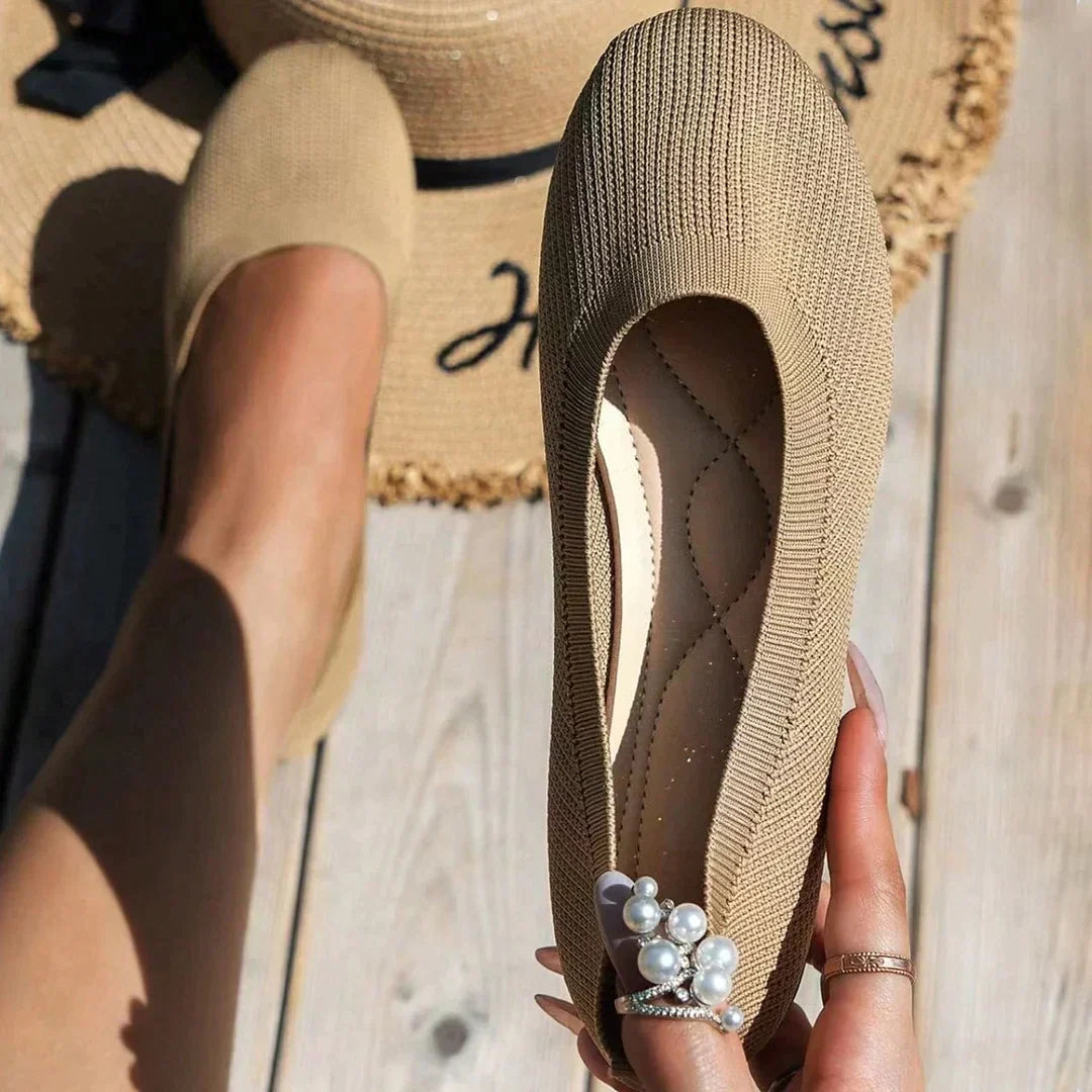 Piper | Ribbed Knit Round Toe Slip-On Orthopedic Flats