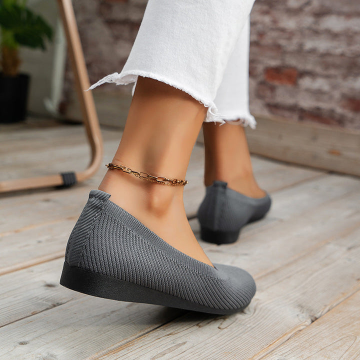 Piper | Ribbed Knit Round Toe Slip-On Orthopedic Flats