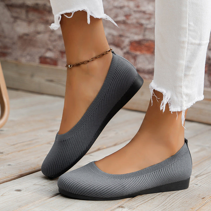 Piper | Ribbed Knit Round Toe Slip-On Orthopedic Flats
