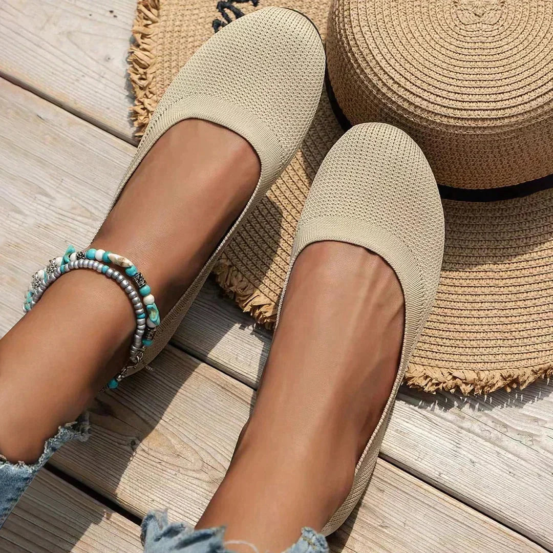 Piper | Ribbed Knit Round Toe Slip-On Orthopedic Flats