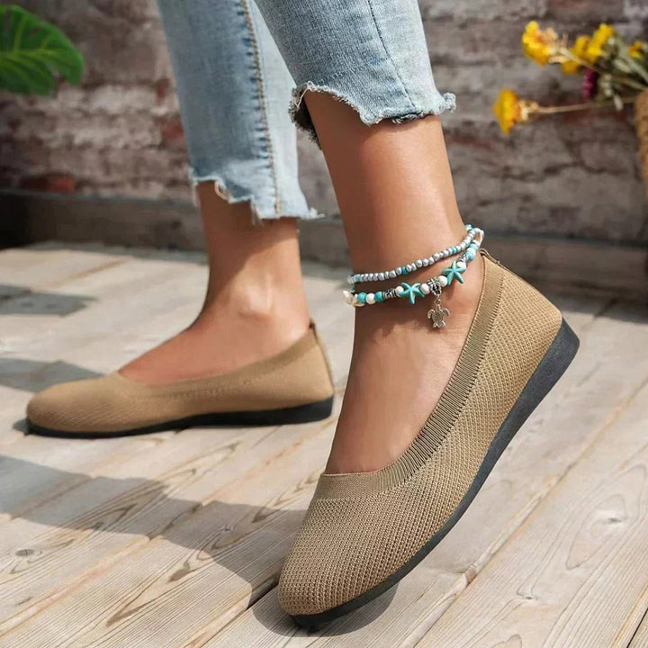 Piper | Ribbed Knit Round Toe Slip-On Orthopedic Flats