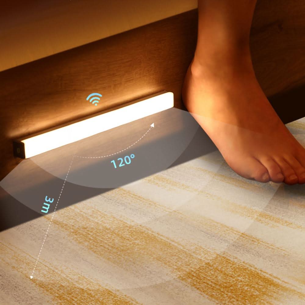 LED Motion Sensor Light Bar – Wireless Under Cabinet &amp; Closet Light, Night Light, Warm or Cool White, USB, 8–20 in