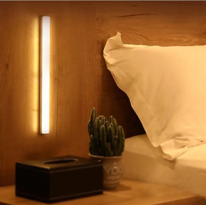 LED Motion Sensor Light Bar – Wireless Under Cabinet &amp; Closet Light, Night Light, Warm or Cool White, USB, 8–20 in