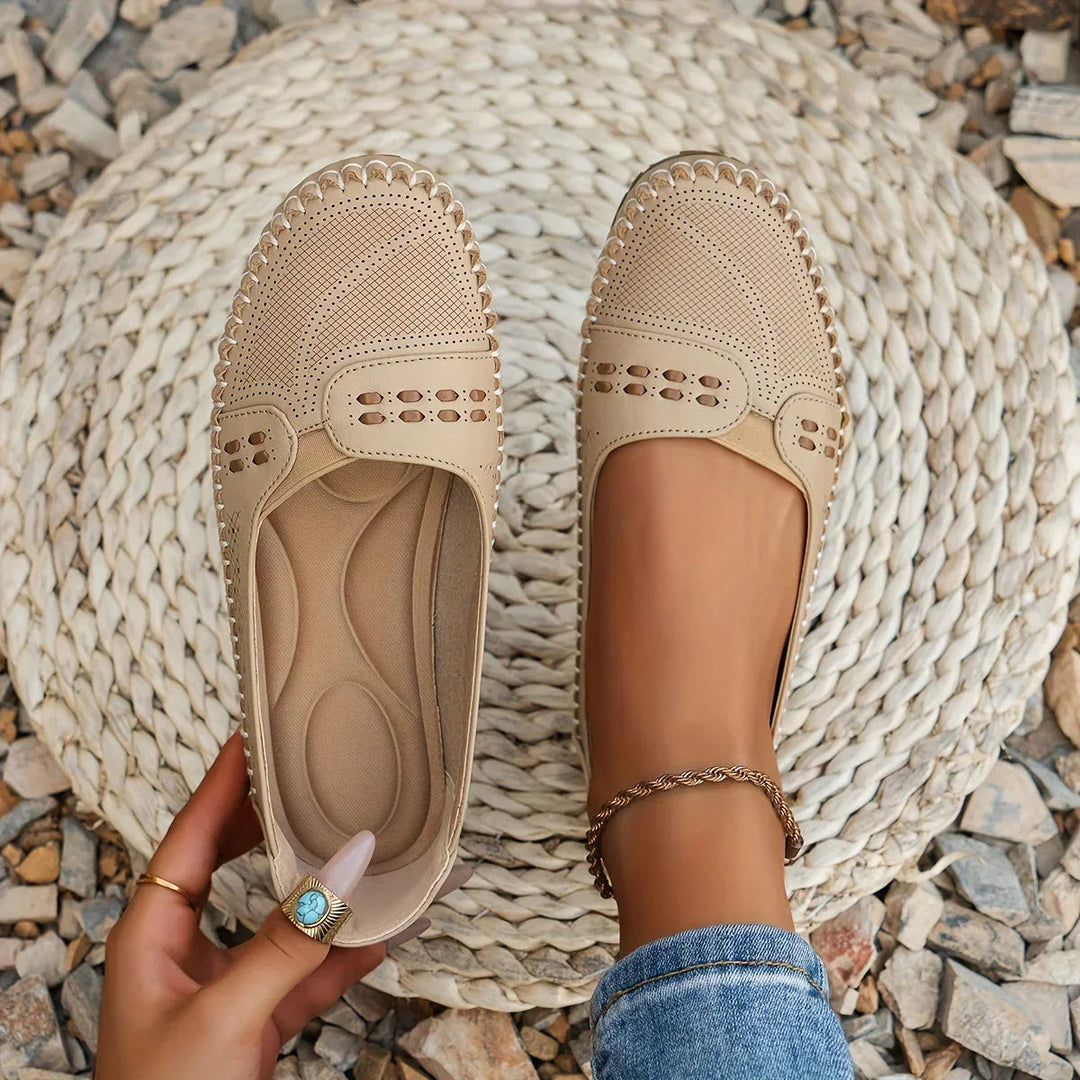 Briella | Perforated Slip-On Orthopedic Flats with Contoured Footbed