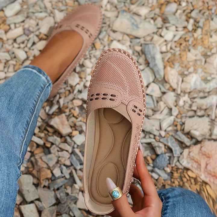 Briella | Perforated Slip-On Orthopedic Flats with Contoured Footbed
