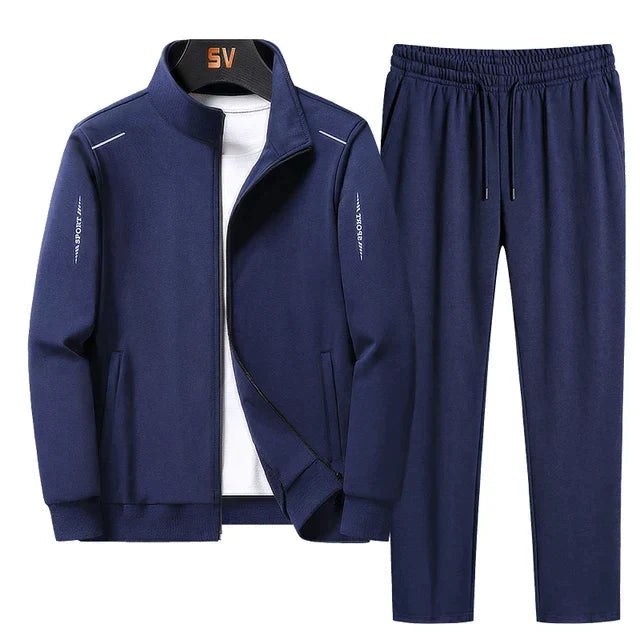 Men's Athletic Zip Jacket Tracksuit Set Lightweight Fabric 1