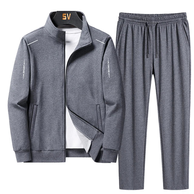 Men's Athletic Zip Jacket Tracksuit Set Lightweight Fabric 2