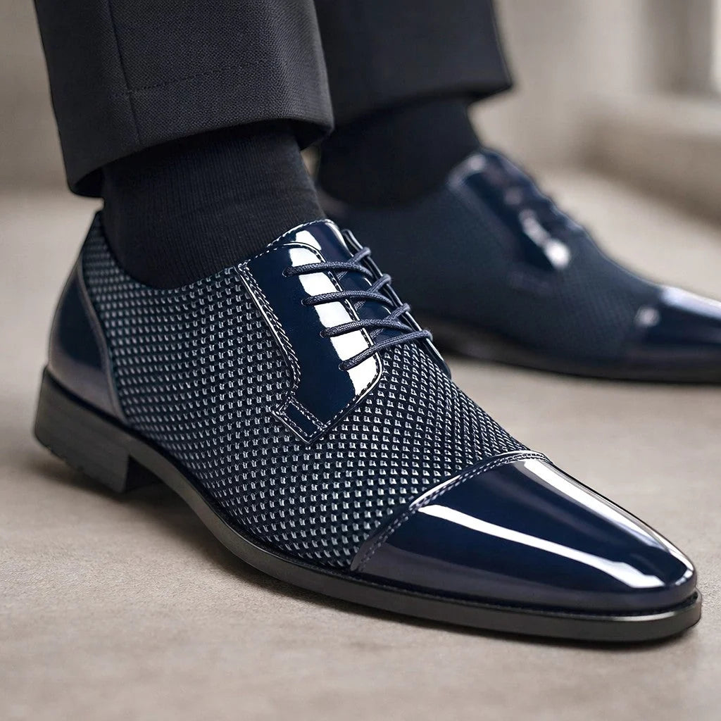 Men's Oxford Shoes Patent Cap Toe Dress Shoes Synthetic 2